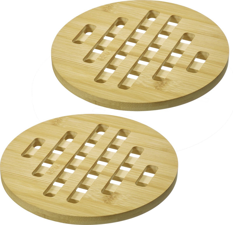 Sottobicchieri Westmark tapas + friends – sottobicchieri rotondi per proteggere il tavolo da graffi e bruciature, ideali per il tavolo da pranzo – bambù, 20 cm, 2 pezzi