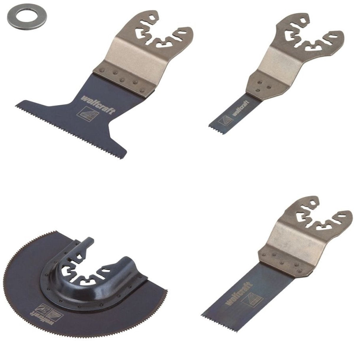 Wolfcraft - juego de hojas de sierra multiherramienta - juego de hojas de sierra de 4 piezas - starlock - para laminado - universal - 3961000