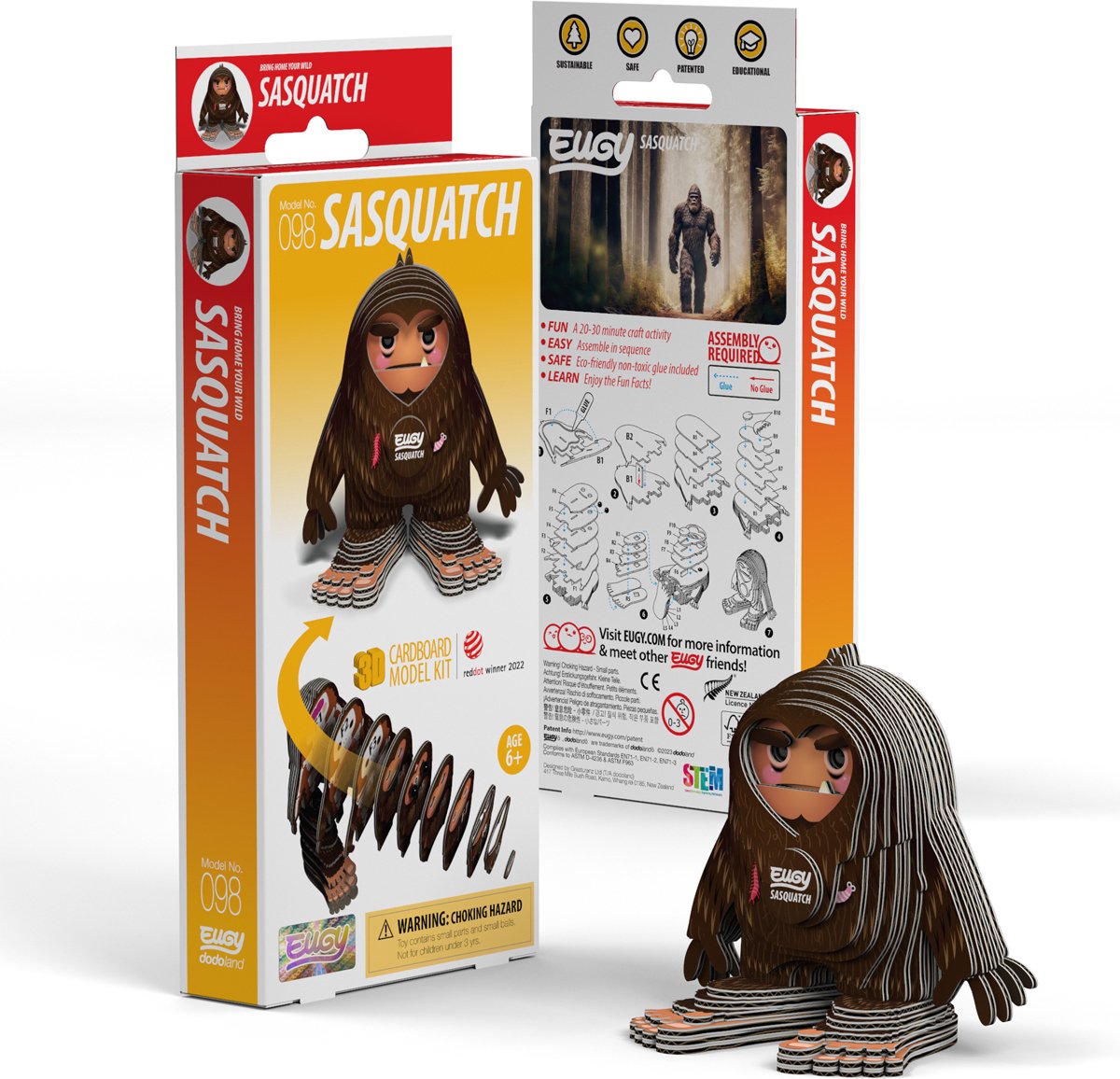 Puzzle 3d Eugy - bigfoot - figure fantasy - durevole - collezionali tutti - 6 anni