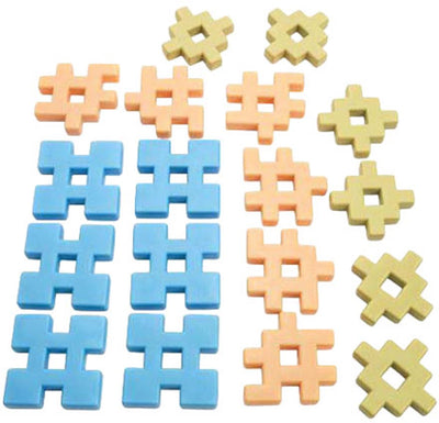 Blocchi di waffle colorati - 21 pz