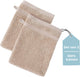 Hush. living hush living - washand 100% katoen - set van 2 - zware kwaliteit 500g m2 - stijlvol boord en ophanglus- 16x22cm - zand