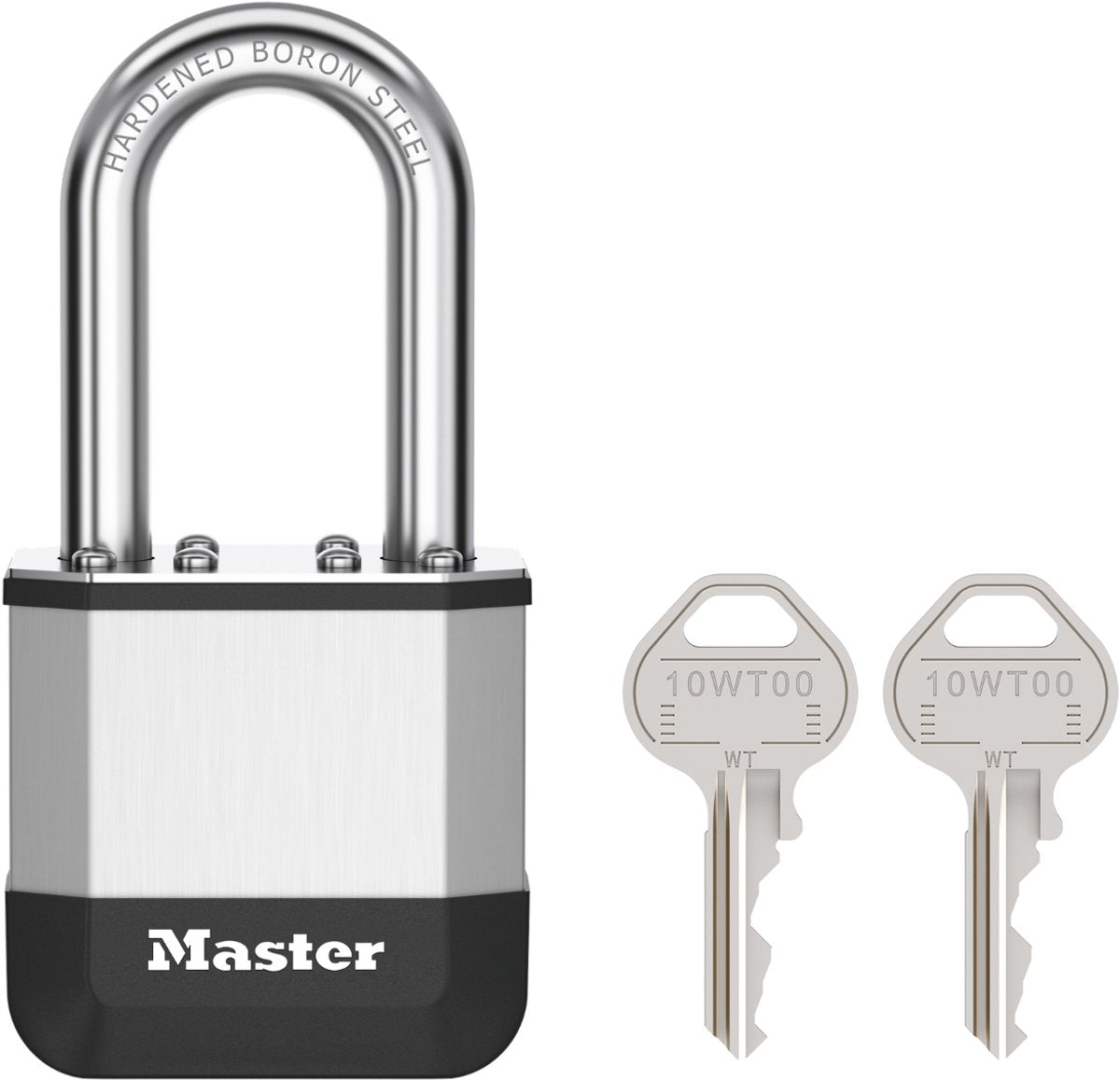 Masterlock elite - candado - 45 mm - arco largo - resistente a la intemperie - resistente a ladrones - cerradura exterior - incluye 2 llaves