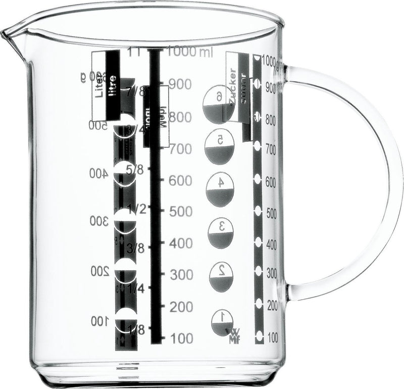 Taza medidora gourmet WMF - 1l - vidrio - resistente al calor - con escala