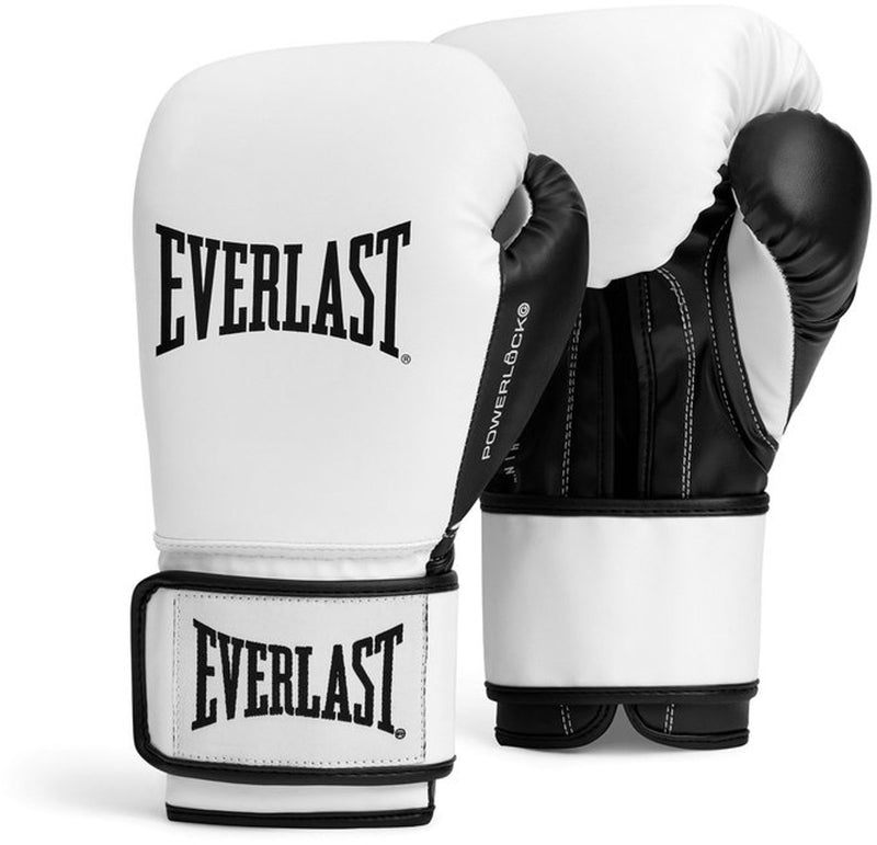 Everlast powerlock og training (kick)bokshandschoenen klittenband, wit zwart, 12-oz