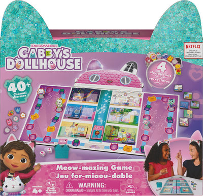 Spin master games gabby's dollhouse board game - with 4 cat ear headbands