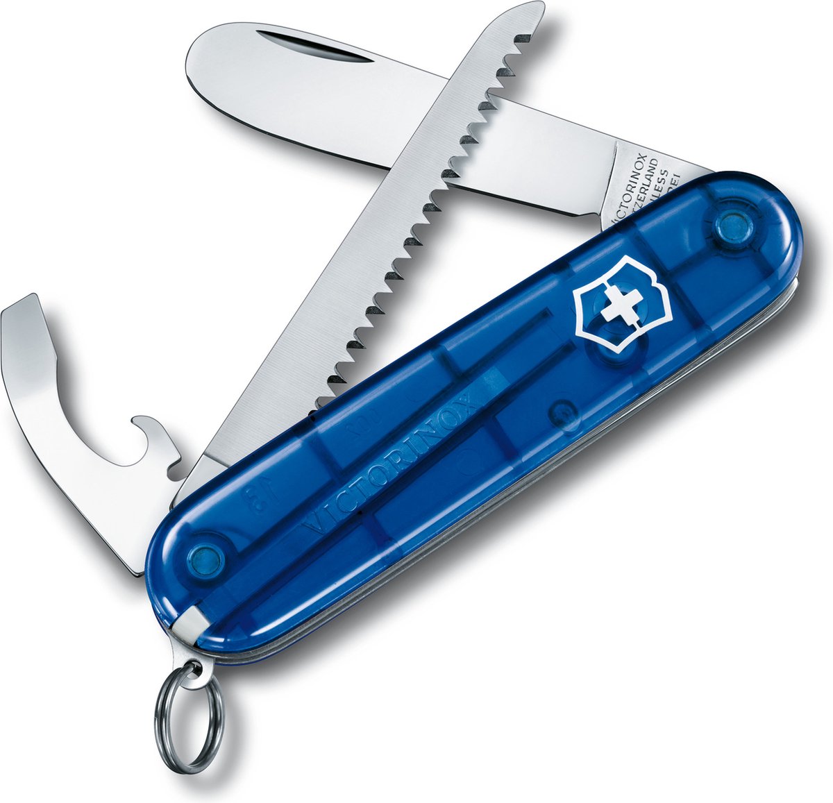 Victorinox mi primera navaja infantil - 9 funciones - azul transparente - incluye cordón para el cuello