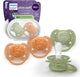 Philips avent ultra soft – ciuccio in silicone super morbido (18 mesi+) – per pelli sensibili – 4 pezzi – scf093 07