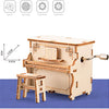 Kit de construcción de madera para piano de cuerda.