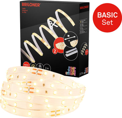 Briloner pimp your stripe Starter Set Striscia LED 2m, bianco caldo, on off