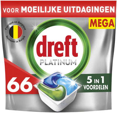 Dreft platinum all in one dishwasher tablets - original - 66 capsules