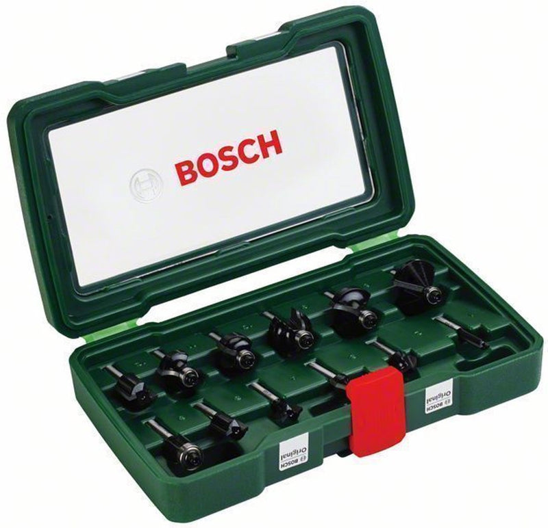 Set frese Bosch da 12 pezzi con gambo 1 4