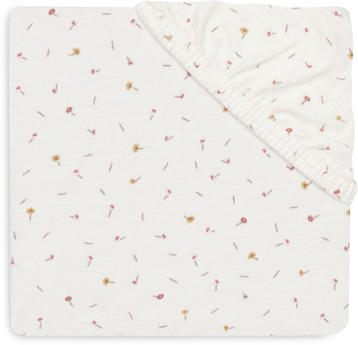 Jollein hoeslaken ledikant - 60x120cm - jersey - pretty picnic - flower drops
