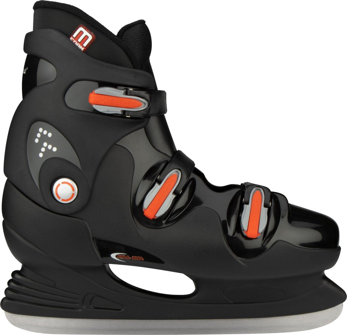 Nijdam kinderschaatsen - ijshockey schaatsen - hardboot - zwart - maat 37