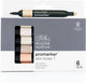 Winsor newton 0290114 promarker™ 6 skin tones set 1 | professionele layoutmarkers alcoholmarkers