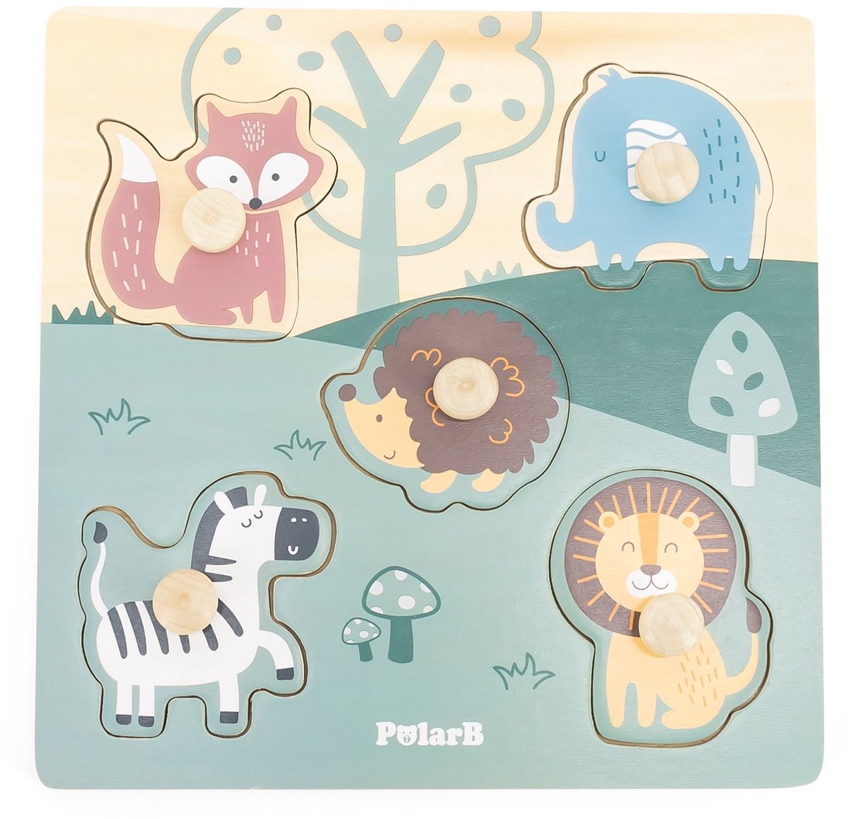 Puzzle de animales de madera Polarb 44068