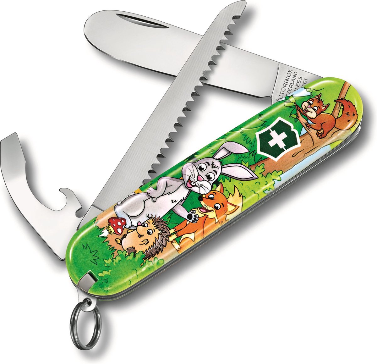 Victorinox il mio primo coltello tascabile junior - edizione coniglio - 9 funzioni - con tracolla e libro da colorare