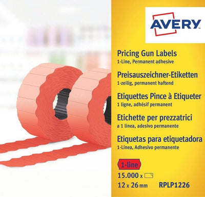 Avery av-rplp1226 price tag labels permanent 10 rolls red
