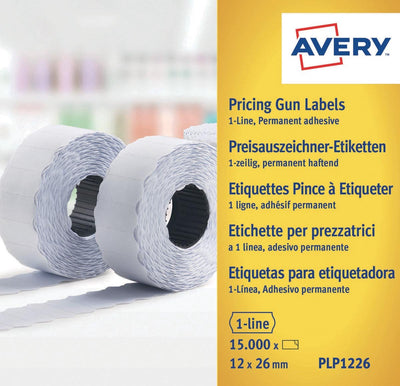 Rotoli di etichette per cartellino del prezzo Avery permanenti 26 x 12 mm giallo 10 pezzi