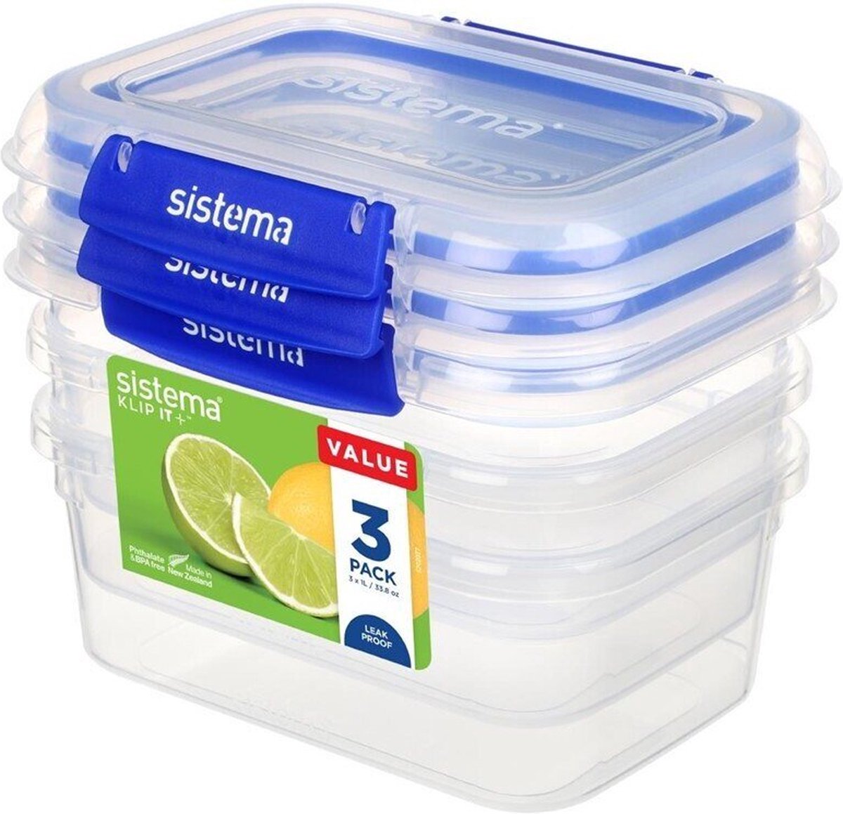 Sistema klip it + set 3 contenitori rettangolari 1l