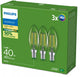 Philips led philips ultraefficient led lamp transparant - 40w - e14 fitting - warmwit licht; 2700k - ultra efficiënt: energielabel a - 3-pack