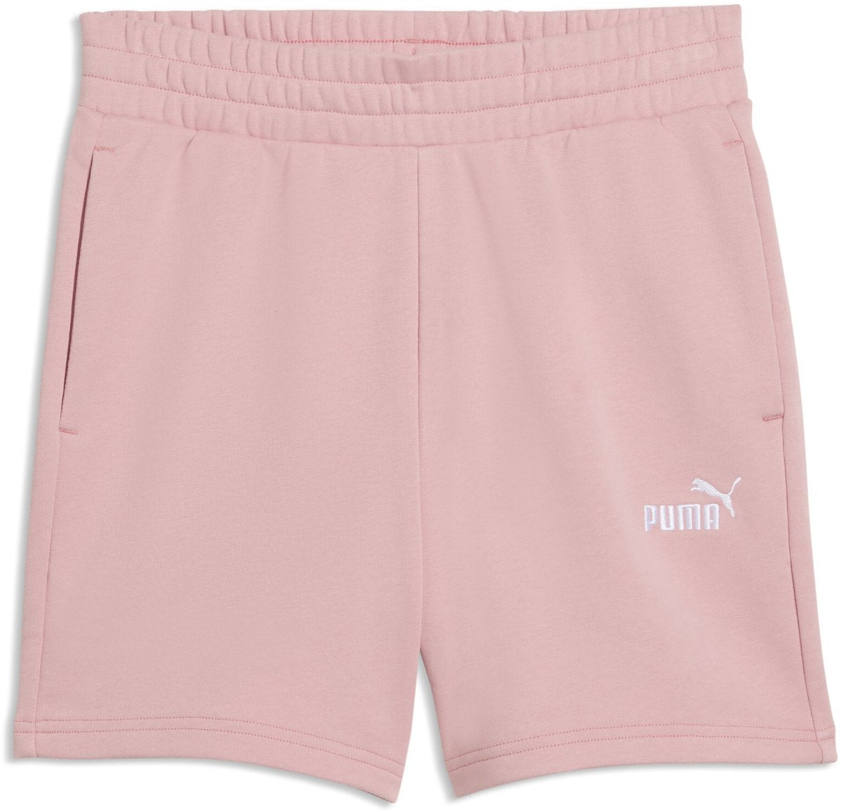 Puma ess piccolo n. 1 pantalone corto da donna con logo 5'' a vita alta - prospettiva rosata