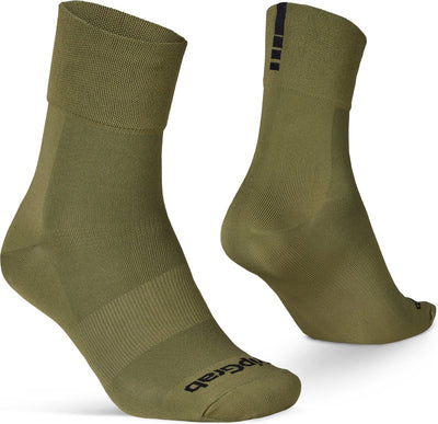 Gripgrab - calzini da ciclismo estivi leggeri e performanti SL 1 paio di calzini da ciclismo coolmax taglio regolare - verde oliva - unisex - taglia L (44-47)