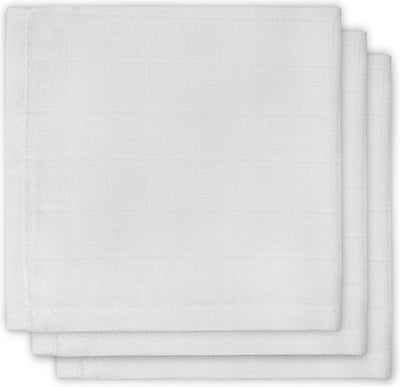 Jollein - Panno idrofilo basic - Panni idrofili per bambini, Panni ruttino, Panno ciuccio - Bianco - 3 pezzi