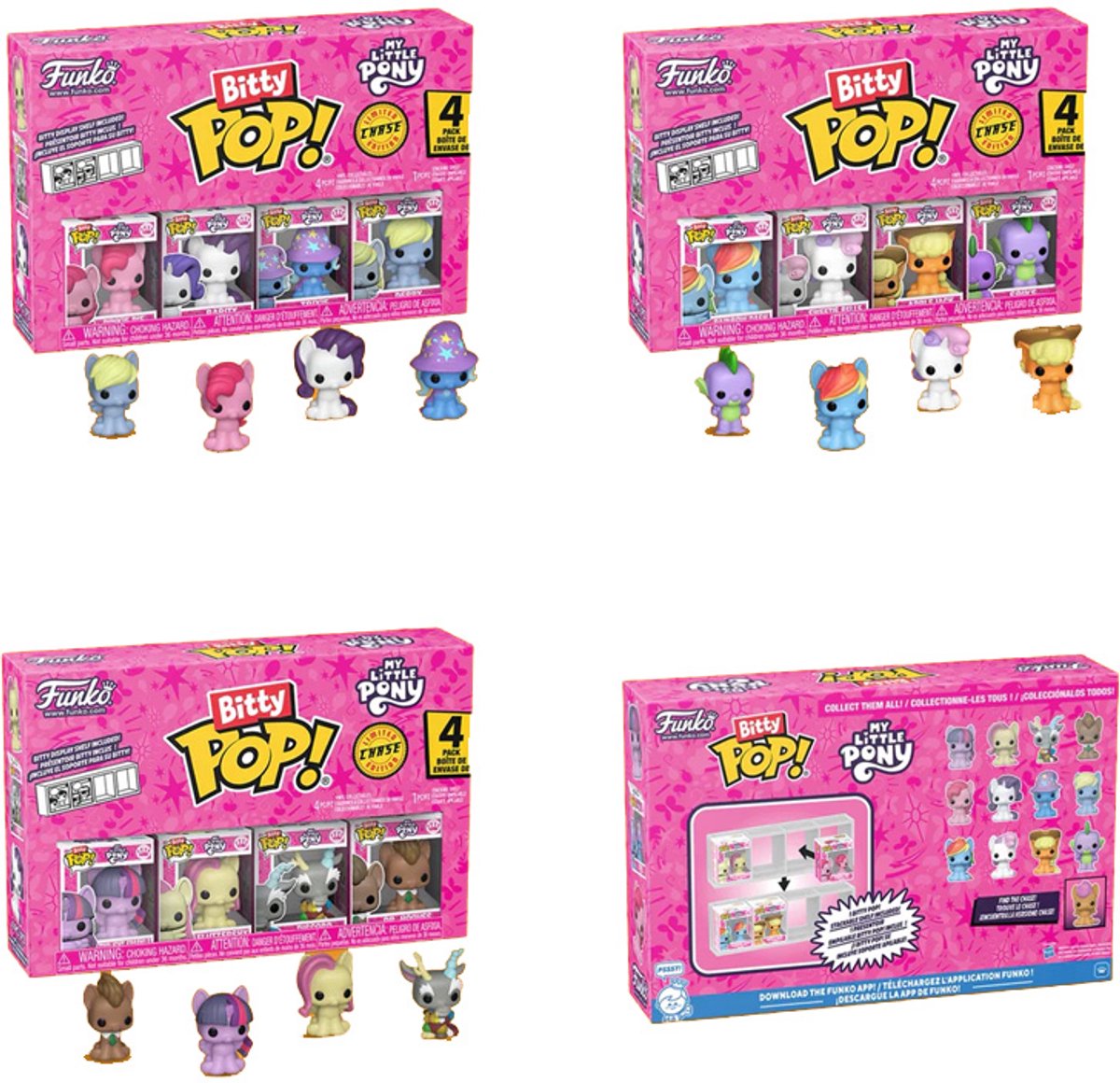 Funko bitty pop 4pk: my little pony - 12pcdq