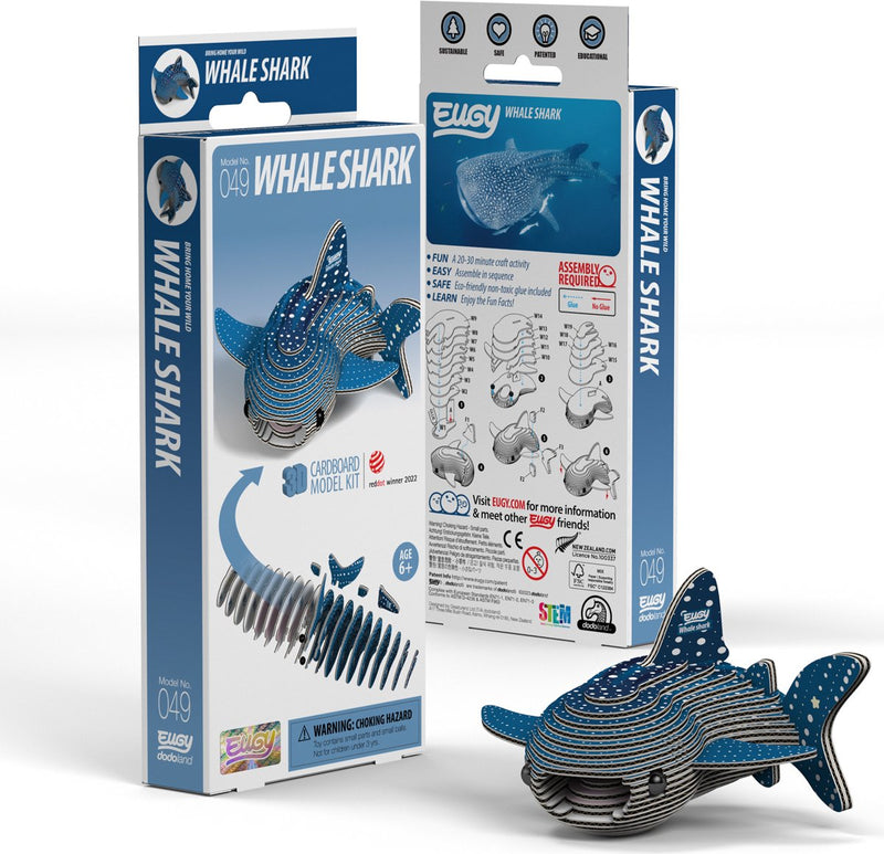 Puzzle 3d Eugy - squalo balena - animali marini - sostenibile - collezionali tutti - 6 anni