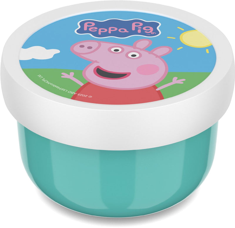 Mepal Fruit Box Campus - 300 ml - inclusa forchetta da frutta - si chiude bene - scatola snack - Peppa Pig