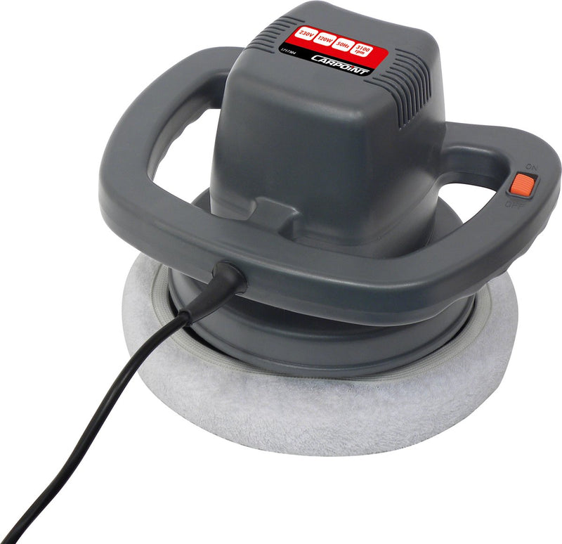 Lucidatrice Carpoint 230v 120w - 3100 giri/min - inclusi 2 tamponi lucidanti - per lucidare - con manico - cavo 2 metri