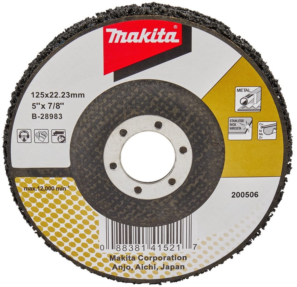 Disco pulizia accessori Makita 125mm nero - b-28983 b-28983