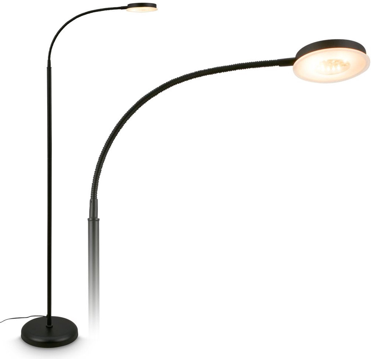 B.k.licht briloner megg - Lampada da terra a LED - orientabile dimmerabile - altezza 125,5 cm - lampada da scrivania a luce bianca calda - lampada da terra moderna - lampada da lettura per soggiorno - nera