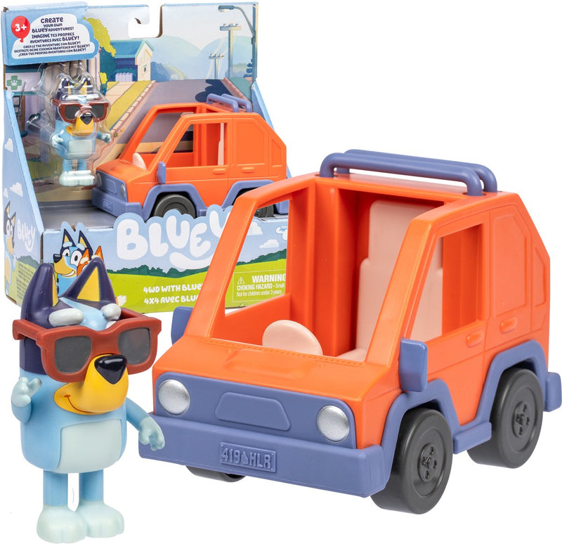 Bluey Auto 4x4 incluyendo figura azul