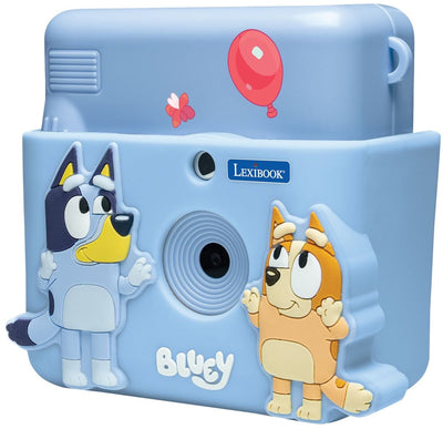 Lexibook starcam® print, paquete de cámara con impresora instantánea, 4 rollos de papel, correa para el cuello, funda de silicona 3d bluey y kit de ajuste