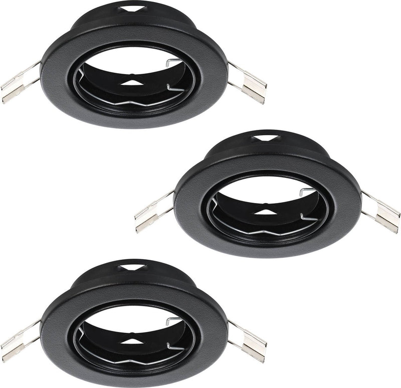 Faretto da incasso Eglo agulo 1 - gu10 - ø 8,5 cm - nero - set da 3 pezzi - inclinabile