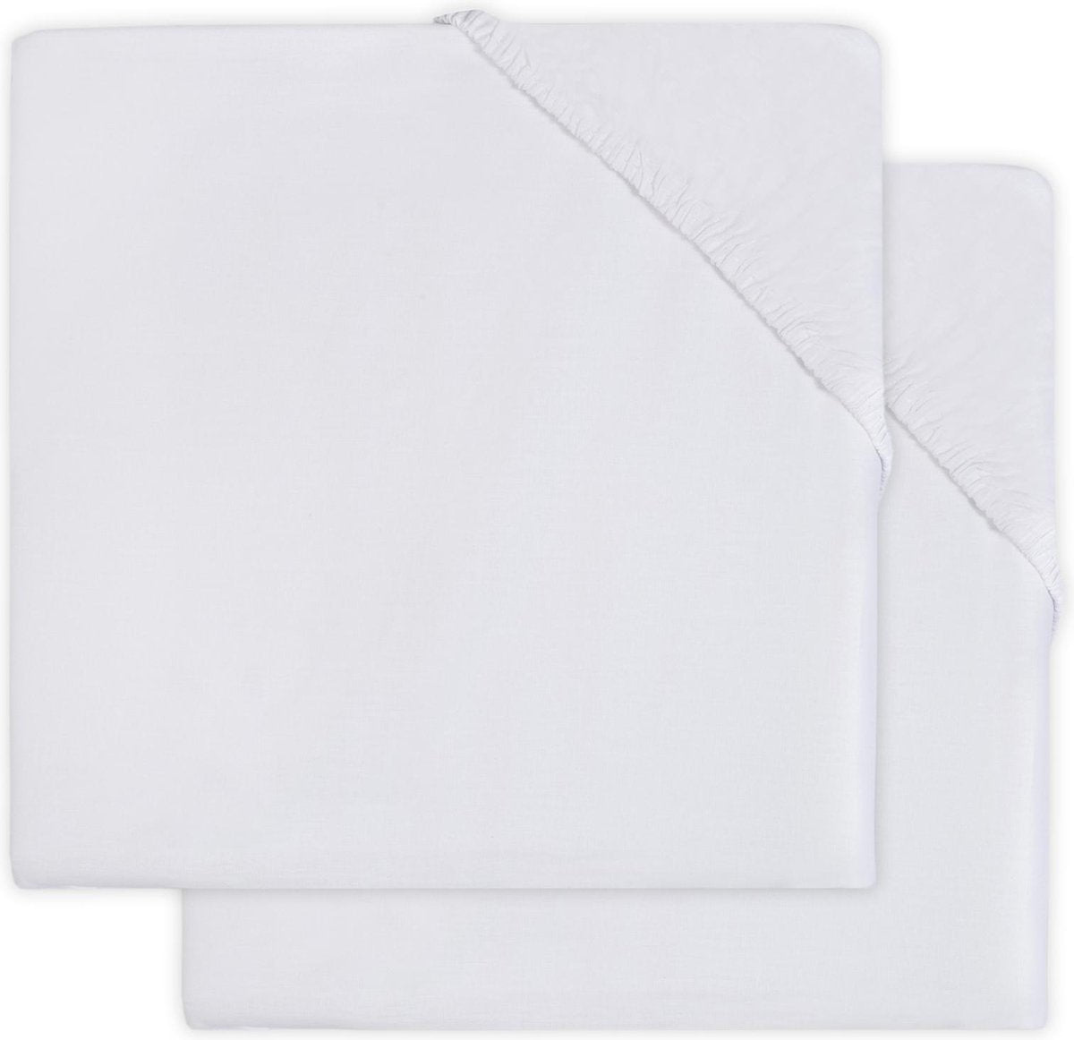 Jollein - lenzuolo con angoli culla cotone 40x80 cm - lenzuolo con angoli culla - cotone morbido - bianco - 2 pezzi
