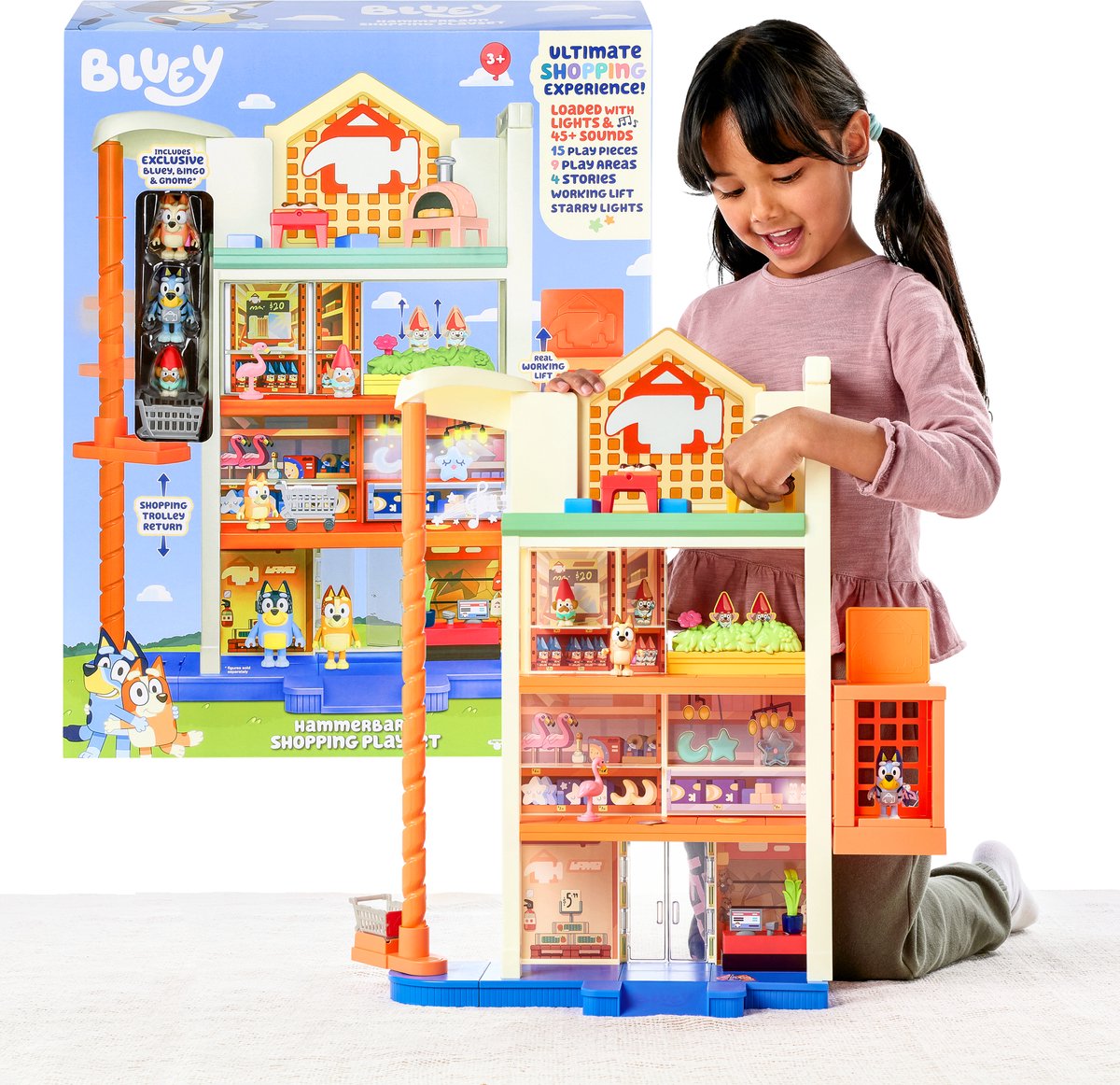 Moose Toys Bluey Hammerbarn Centro commerciale Speeltet con luce e suono