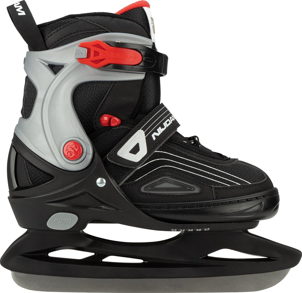 Nijdam ijshockeyschaats - semi-softboot - verstelbaar - pond pirate - maat 33-37