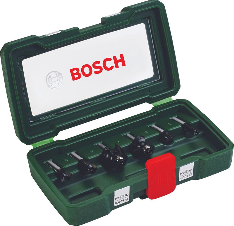 Accesorios Bosch juego de fresas de carburo | 6 piezas | Eje de 8 mm - 2607019463
