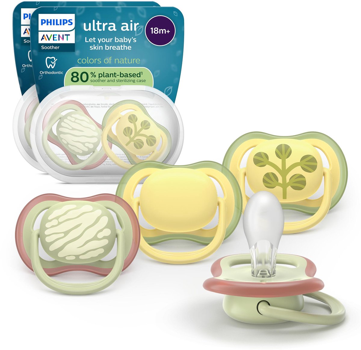 Philips avent ultra air – ciuccio traspirante e leggero (18 mesi+) – 4 pezzi - scf349 55