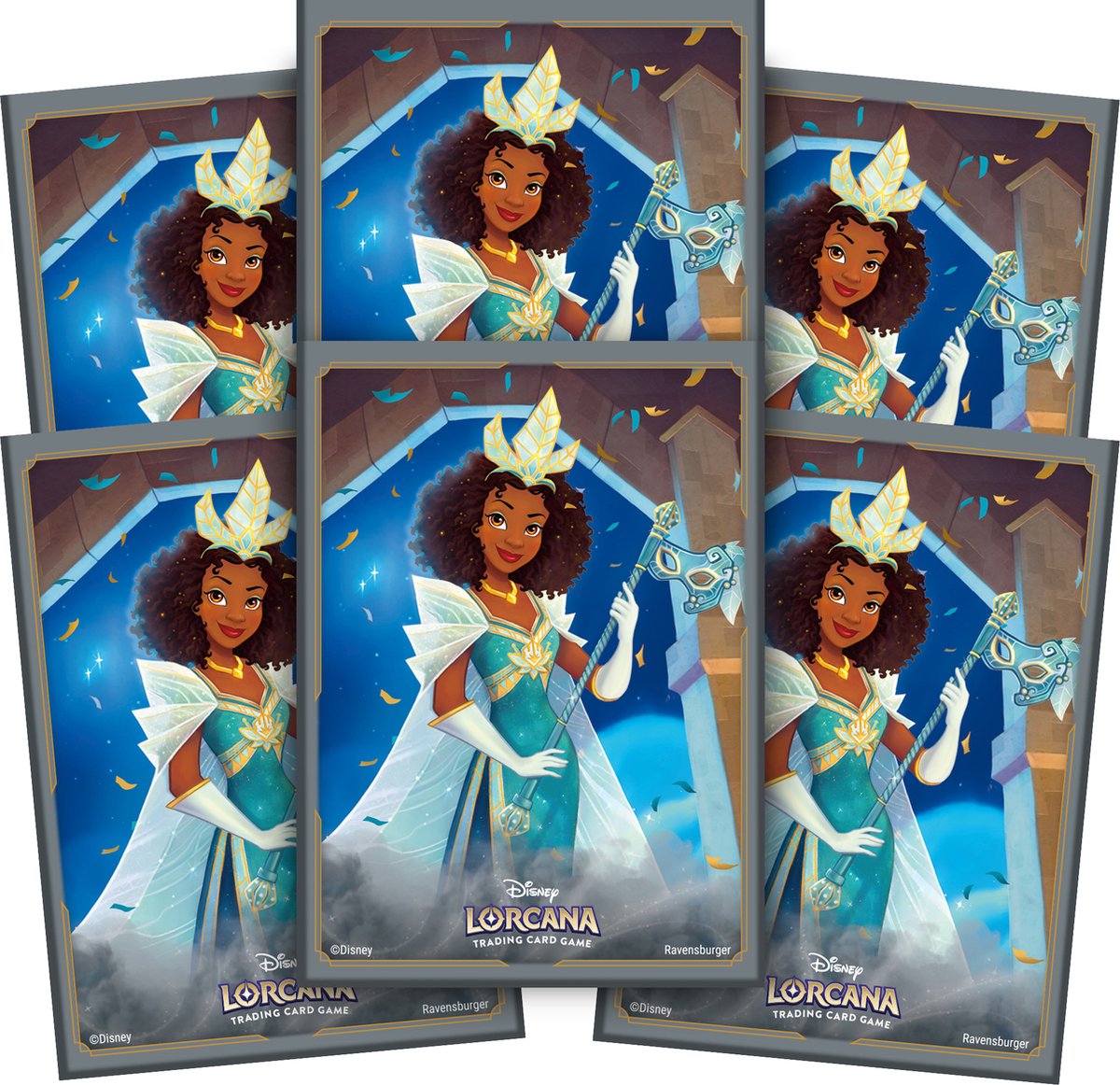 Disney lorcana tcg - cieli scintillanti - tiana 65 buste protettive