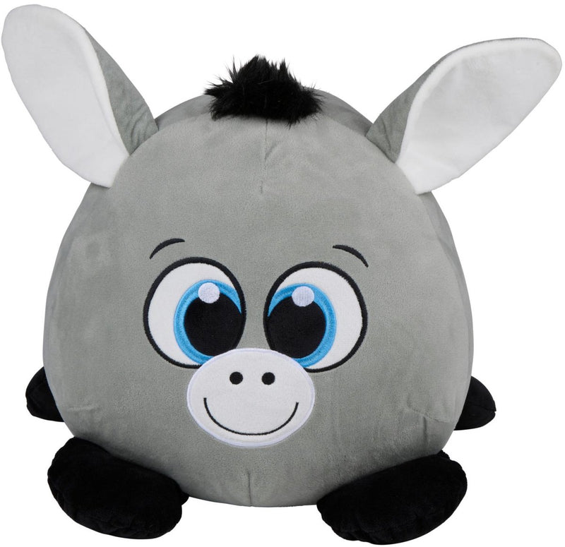 Eddy Toys Peluche Asinello Peluche Animale 40 cm - Morbido Peluche Asinello con Grandi Occhi - Peluche per Neonati e Bambini - Peluche Asinello Grigio - Peluche Asinello per Ragazzi e Ragazze