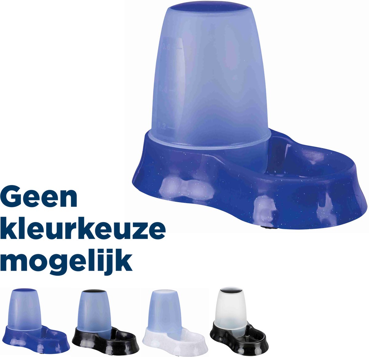 Trixie distributore d'acqua per alimenti - plastica 600 ml - antiscivolo, lavabile in lavastoviglie, 2 pezzi