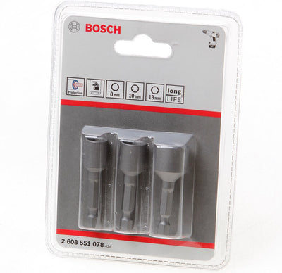 Bosch llaves de vaso de 3 piezas pack 3uds