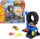 Officina per pneumatici Hot Wheels City Center - set da gioco e macchinina - adatta per il sistema di binari a clic rapido