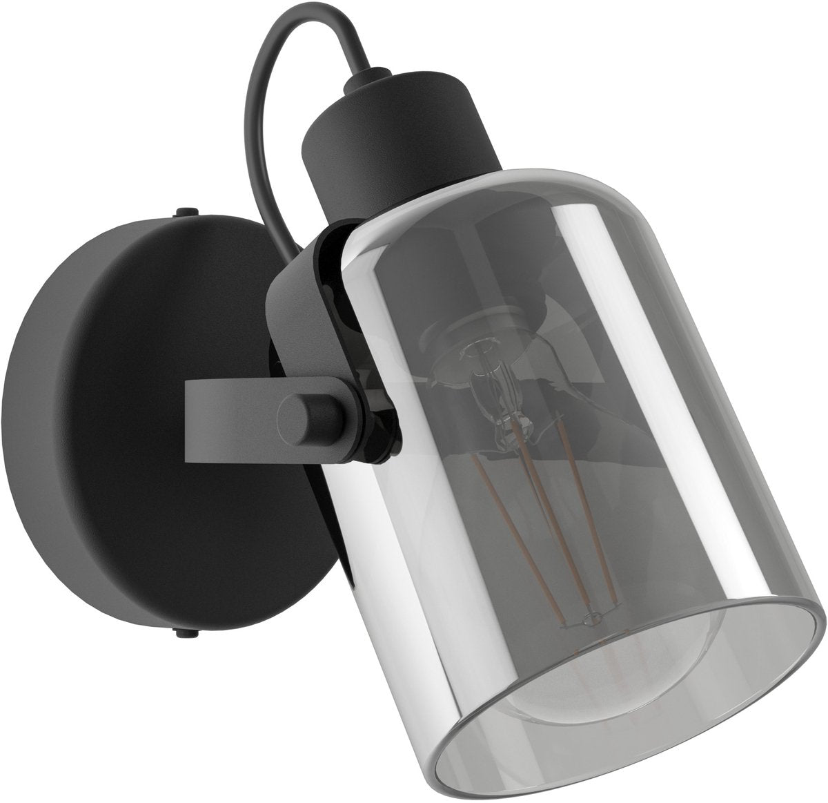 Eglo berregas spot - e27 - 11 cm - rookglas - zwart|grijs
