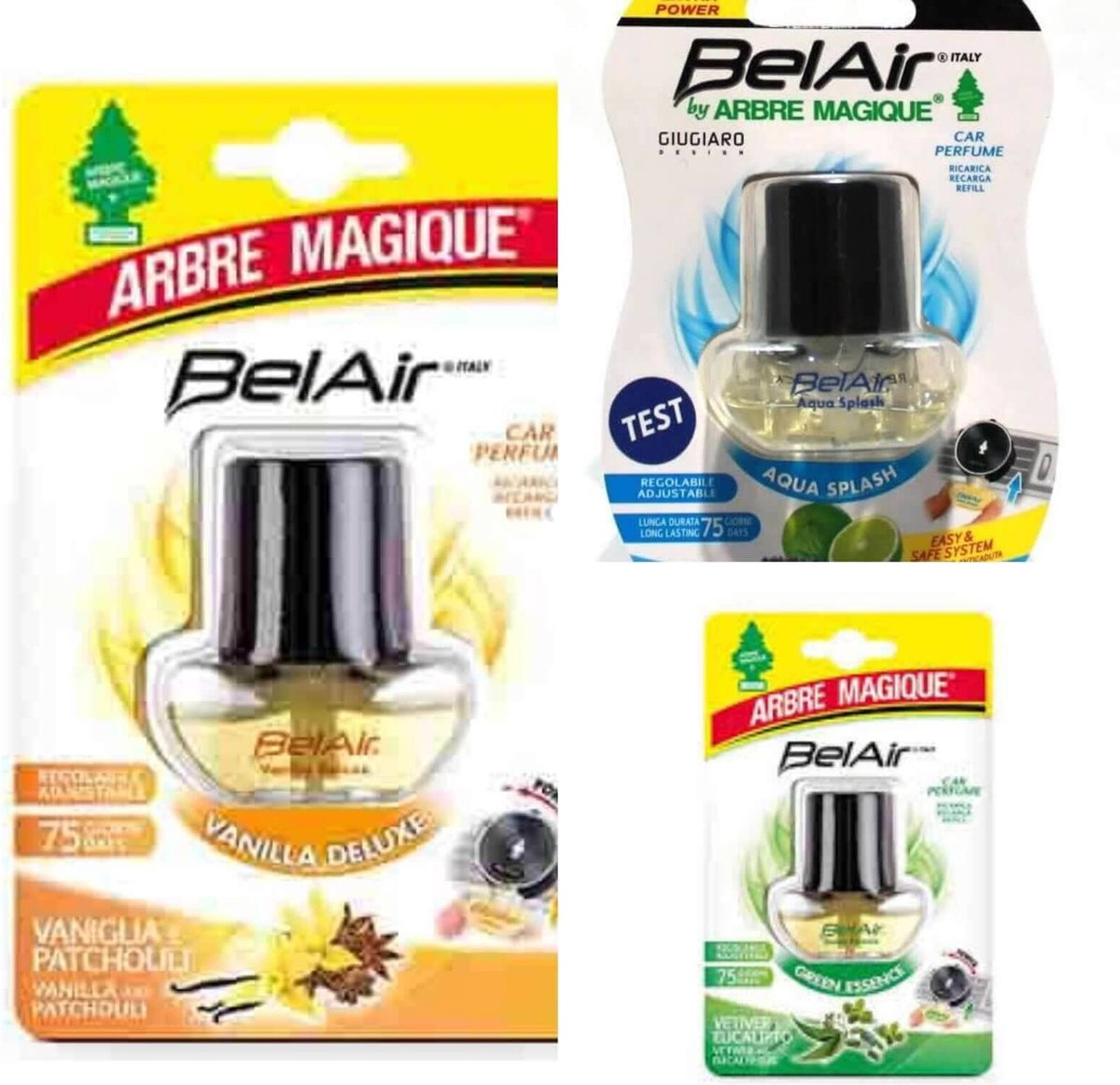 Arbre magique - luchtverfrisser aqua 7ml navul - luchtverfrisser - polypropyleen (pp) - zwart