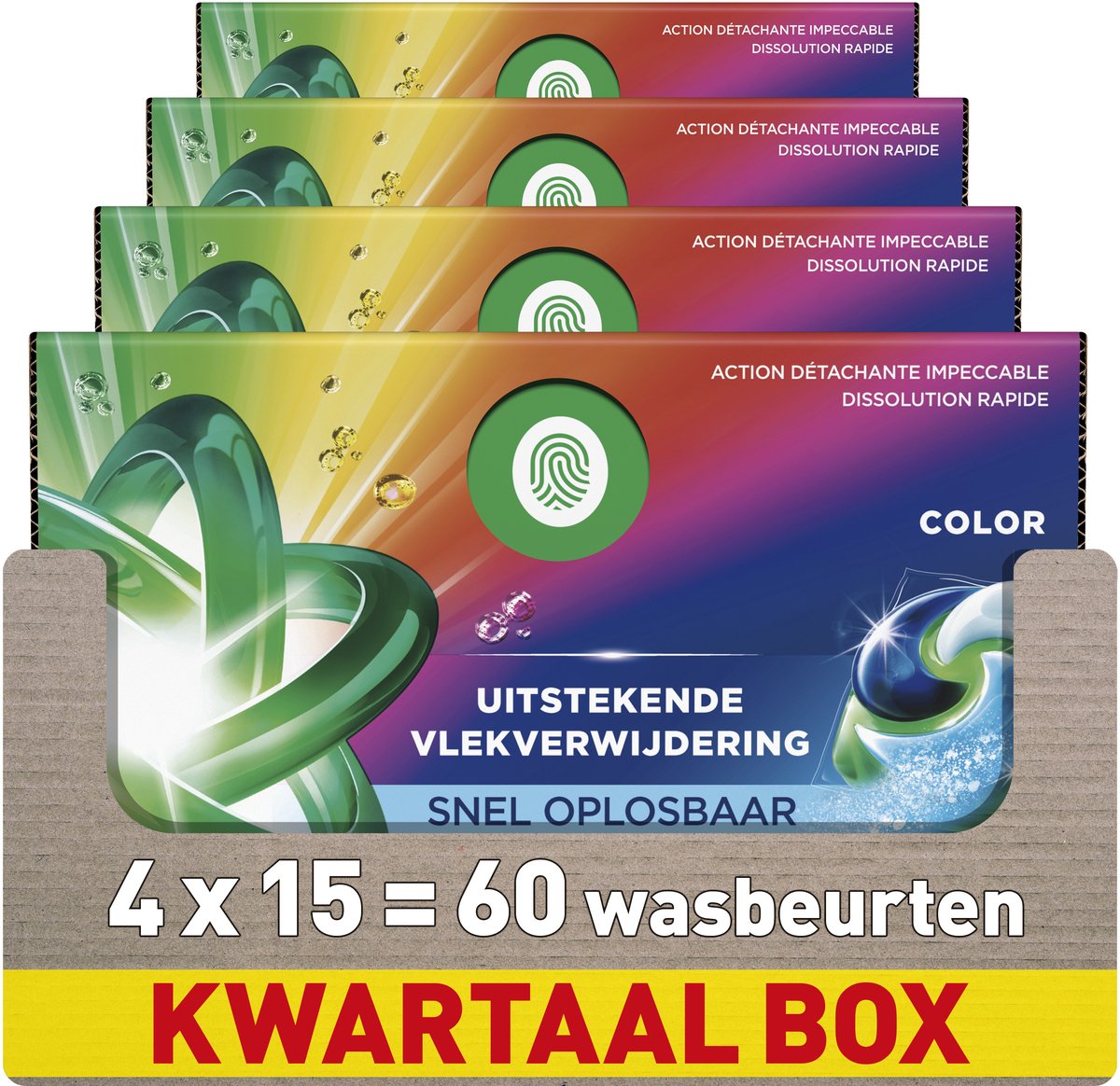 Ariel 4in1 wasmiddel pods kleur - 4 x 15 wasbeurten