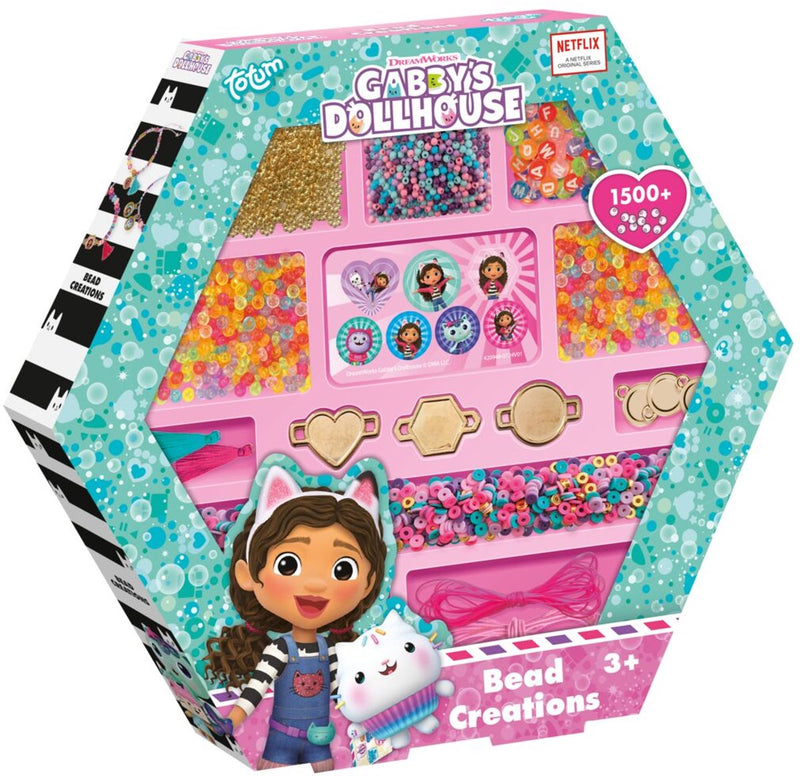 Set di perline per casa delle bambole Totum Gabby, 1500 pezzi | realizzare braccialetti e giocattoli per bambine dai 3 anni | set artigianale per creare gioielli, giocattoli creativi, consiglio regalo per la casa delle bambole di Gabby